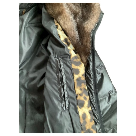 Laundry by Shelli Segal Down Puffer Coat Fur Collar Size Small - Picture 7 of 12